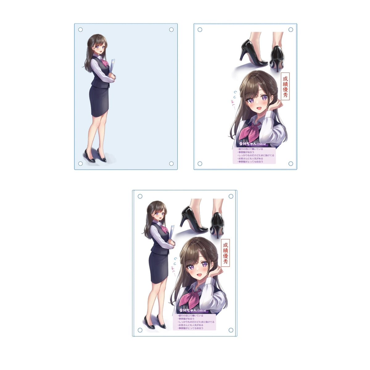 天城しの個展『受付ちゃんの外出』レイヤードアクリルボードA