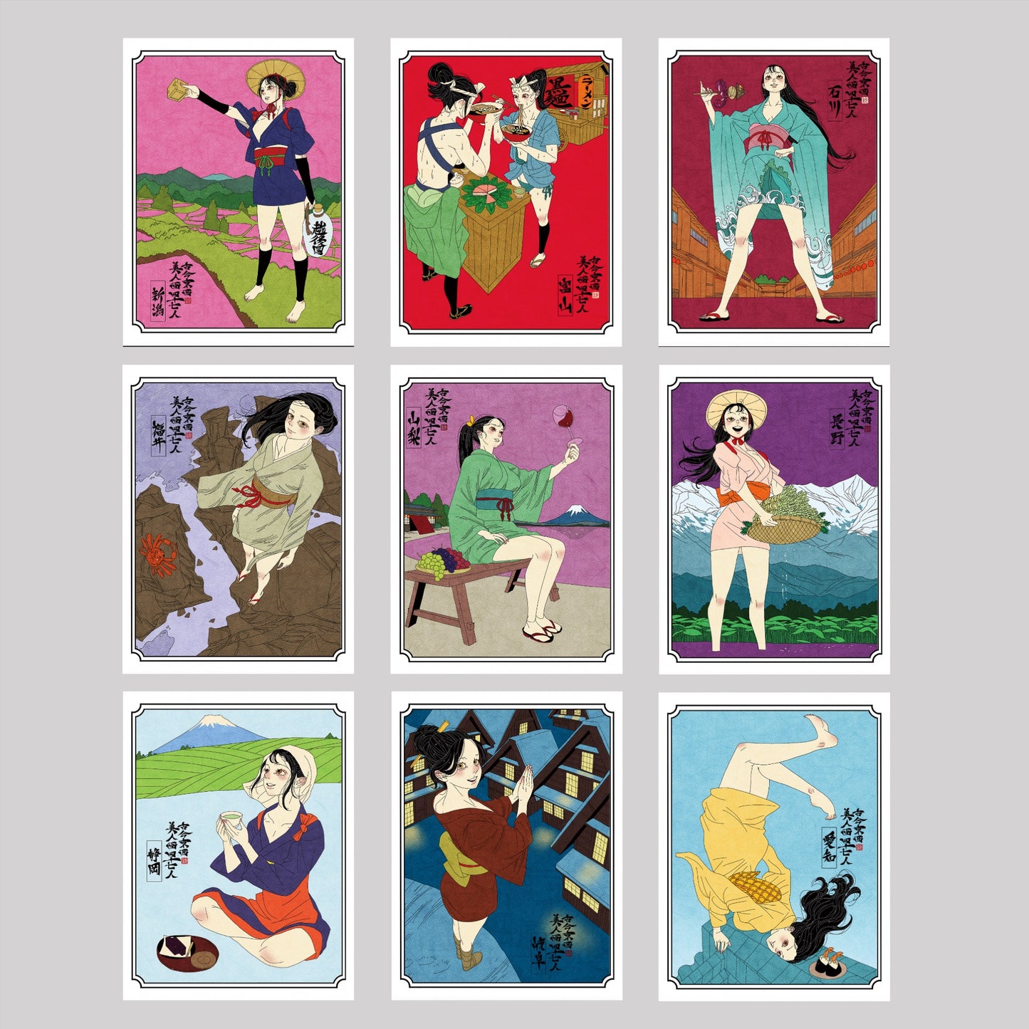 EmST 鈴木セイゴ個展『日ノ本美人寄』ステッカーSET Vol3