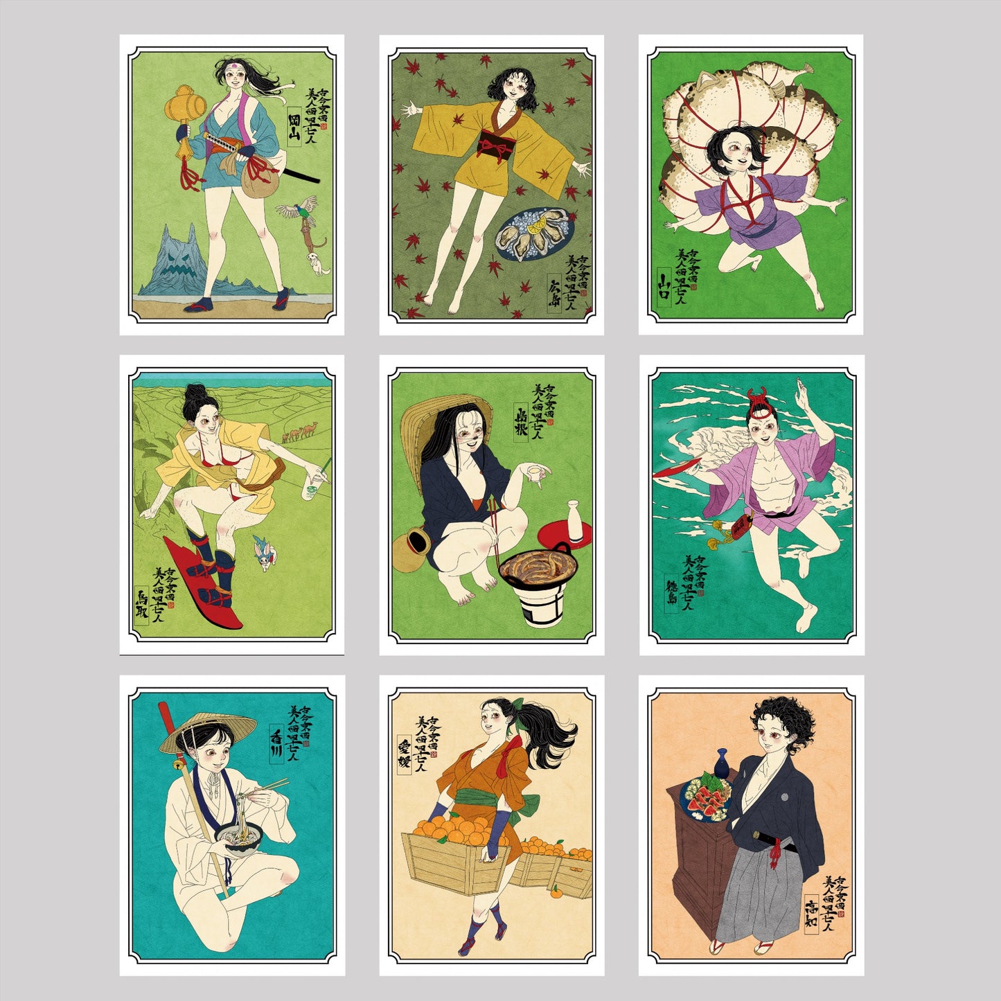 EmST 鈴木セイゴ個展『日ノ本美人寄』ステッカーSET Vol5