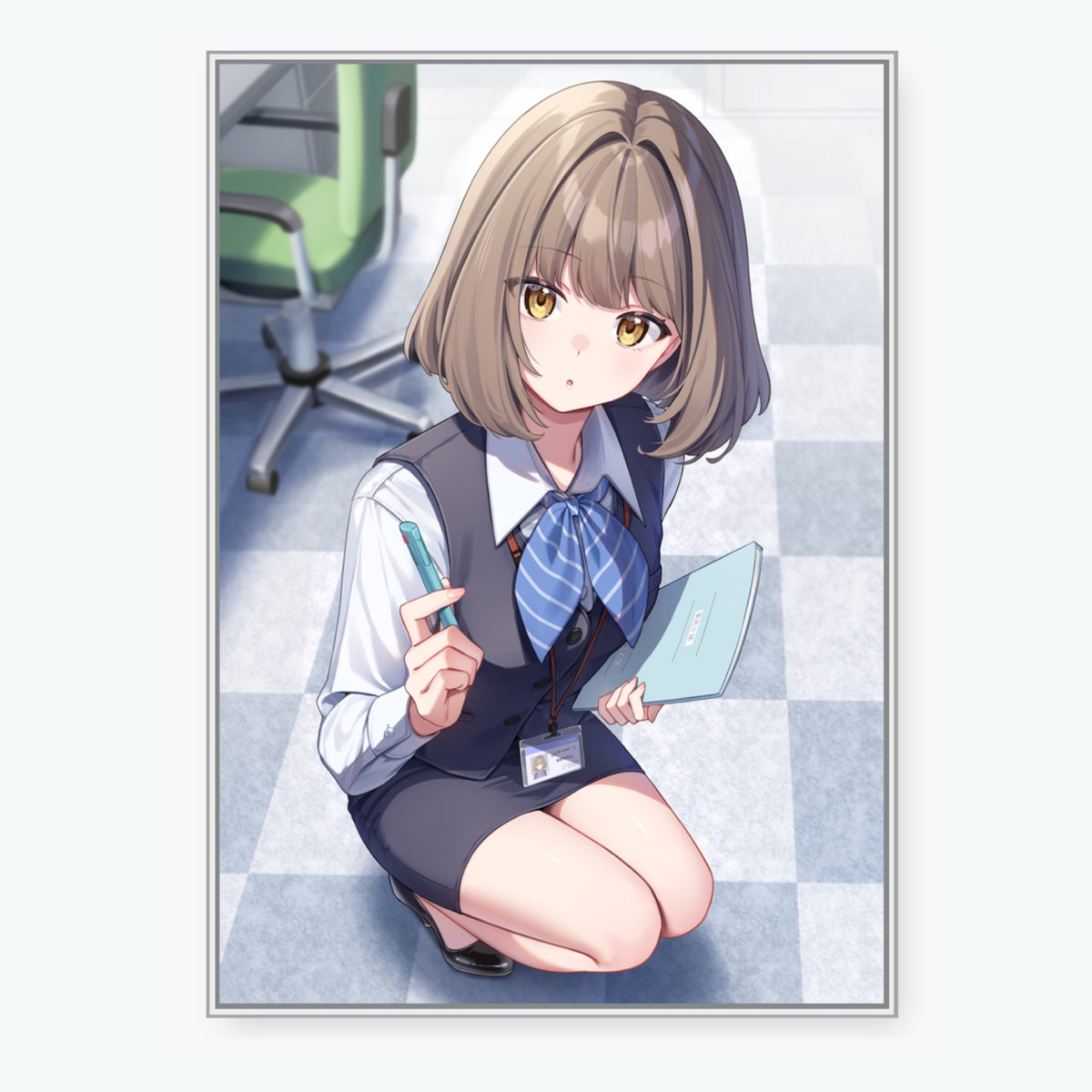 天城しの個展『受付ちゃんの外出』A3壁掛けミラーアート B