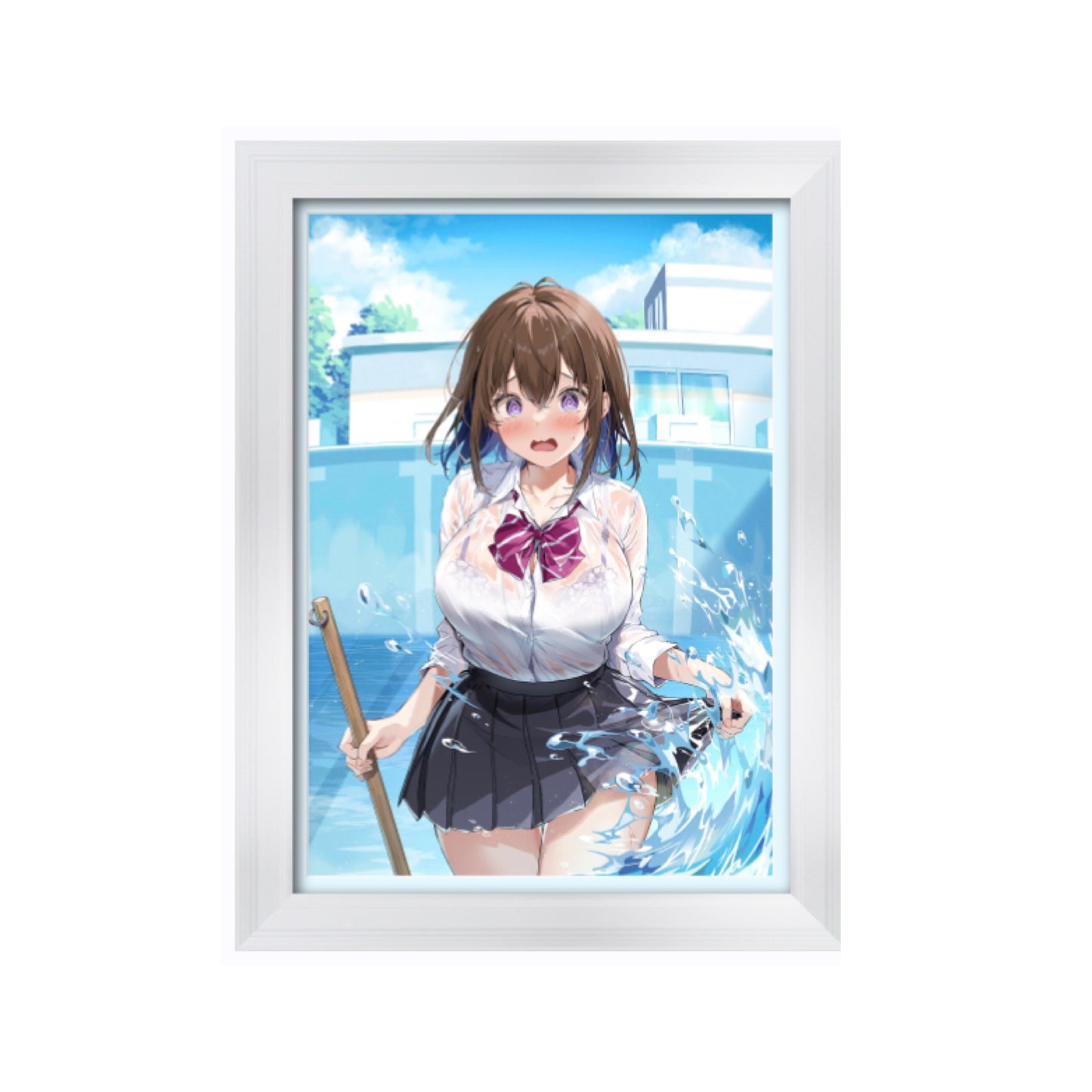 EmST 白クマシェイク個展「ラッキーエイト」レイヤードアクリルアート(額装入り)