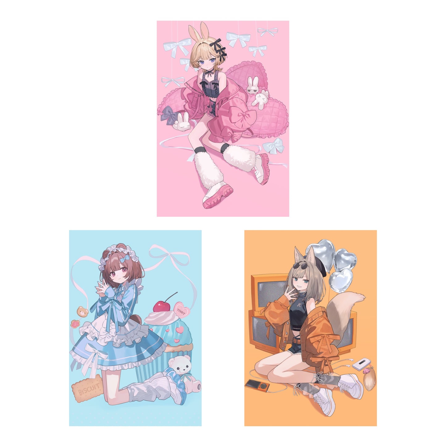 しゅがお個展「“K”ROSSING」ポストカードセットA(3枚1セット)