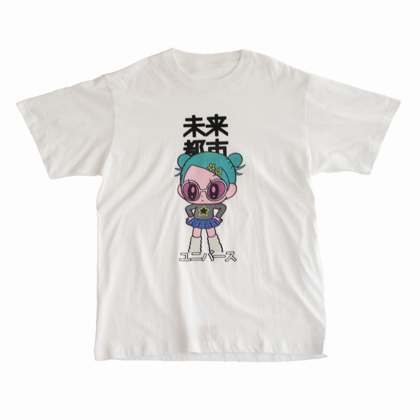 NEW JAPONICA 半袖Tシャツ「モニョチタポミチ #1」ホワイト XLサイズ