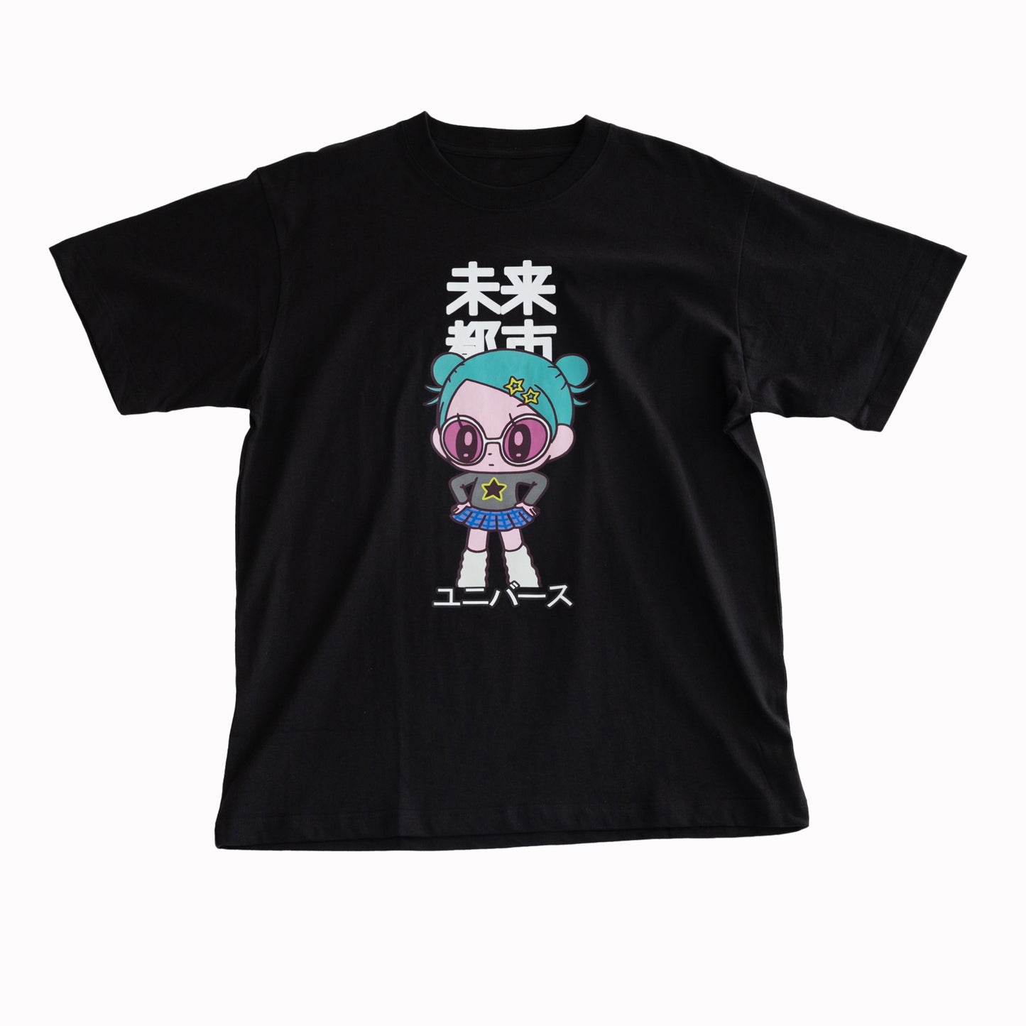 NEW JAPONICA 半袖Tシャツ「モニョチタポミチ #1」ブラック Lサイズ