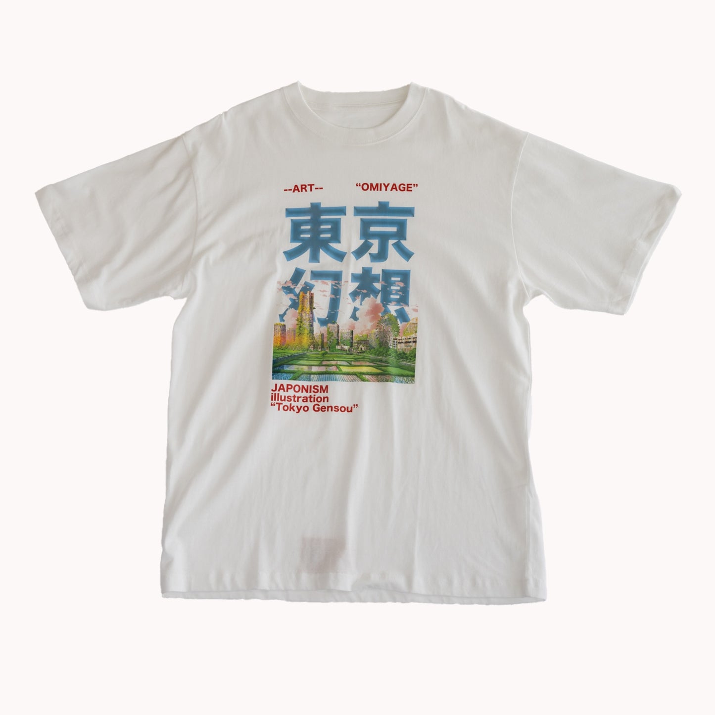 NEW JAPONICA 半袖Tシャツ「東京幻想#1」ホワイト XLサイズ