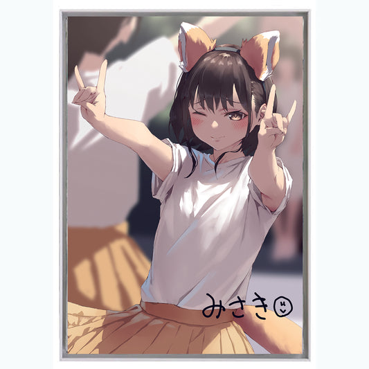 EmST jonsun個展「あと二日」 SMキャンバスE(キャラサイン入り/フレームあり) ミサキ