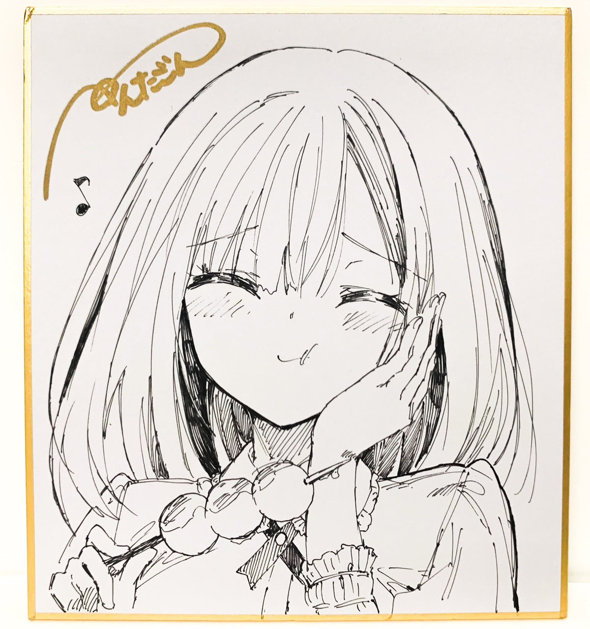 【抽選販売】ぺんたごん個展1点限定直筆イラストミニ色紙 E