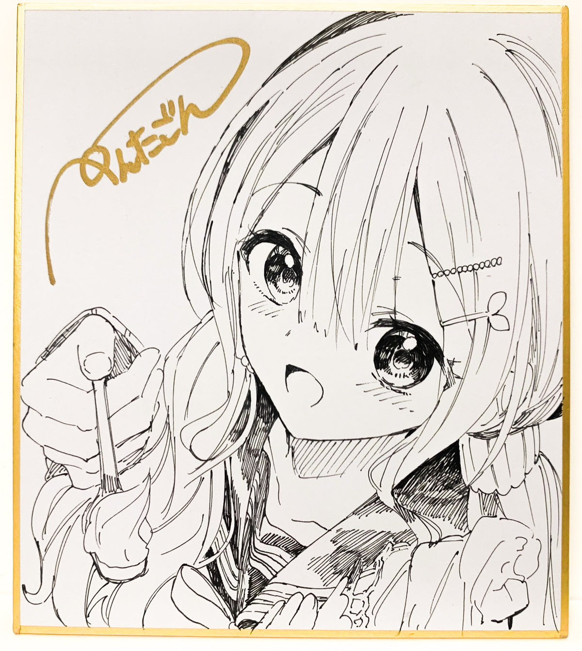 【抽選販売】ぺんたごん個展1点限定直筆イラストミニ色紙 G
