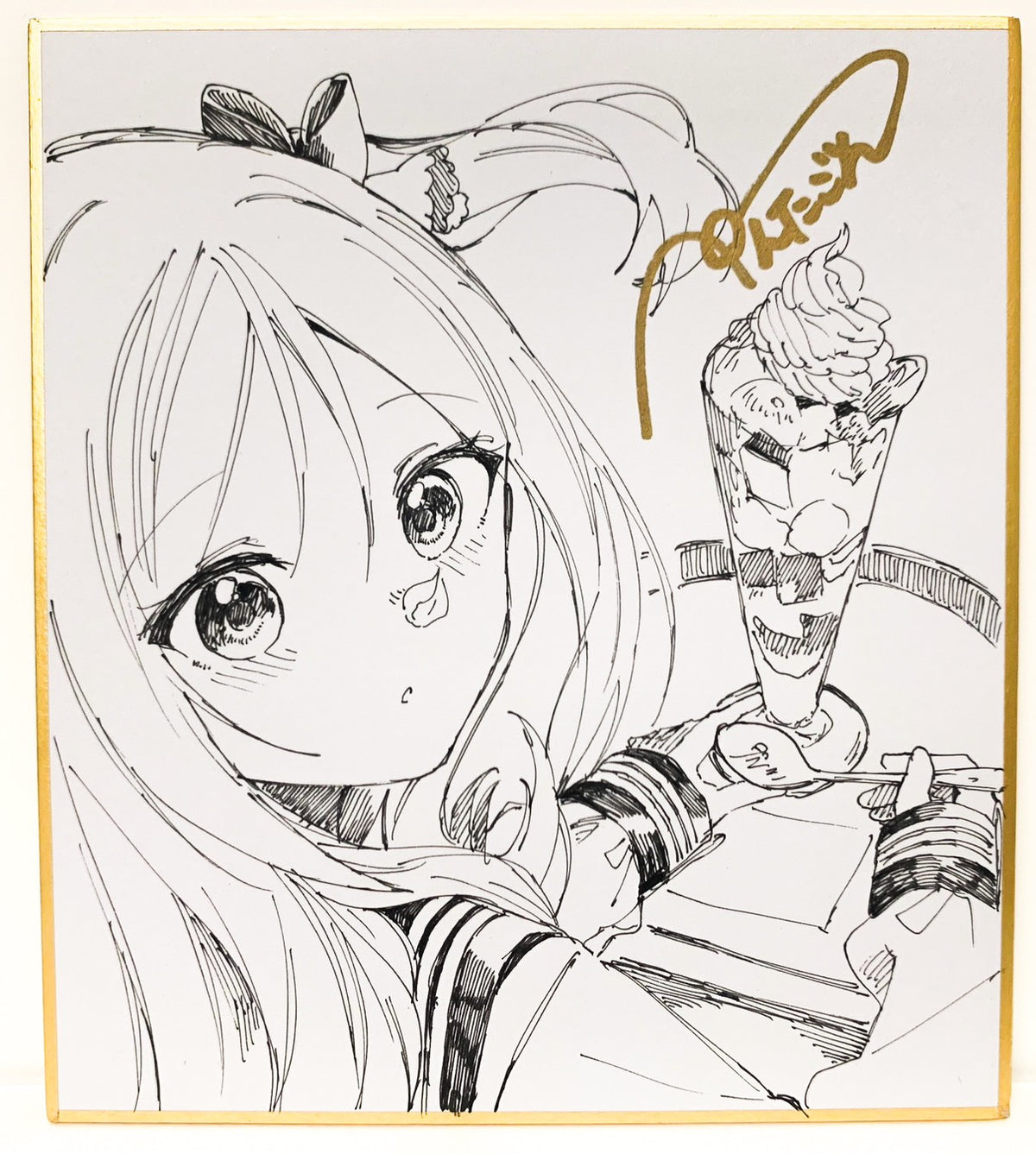 【抽選販売】ぺんたごん個展1点限定直筆イラストミニ色紙 F