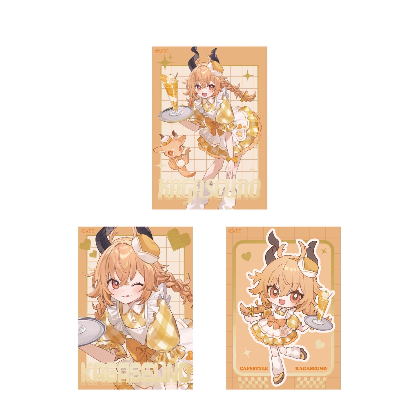 しゅがお個展「“K”ROSSING」カガセ・ウノ 箔押しカードセット