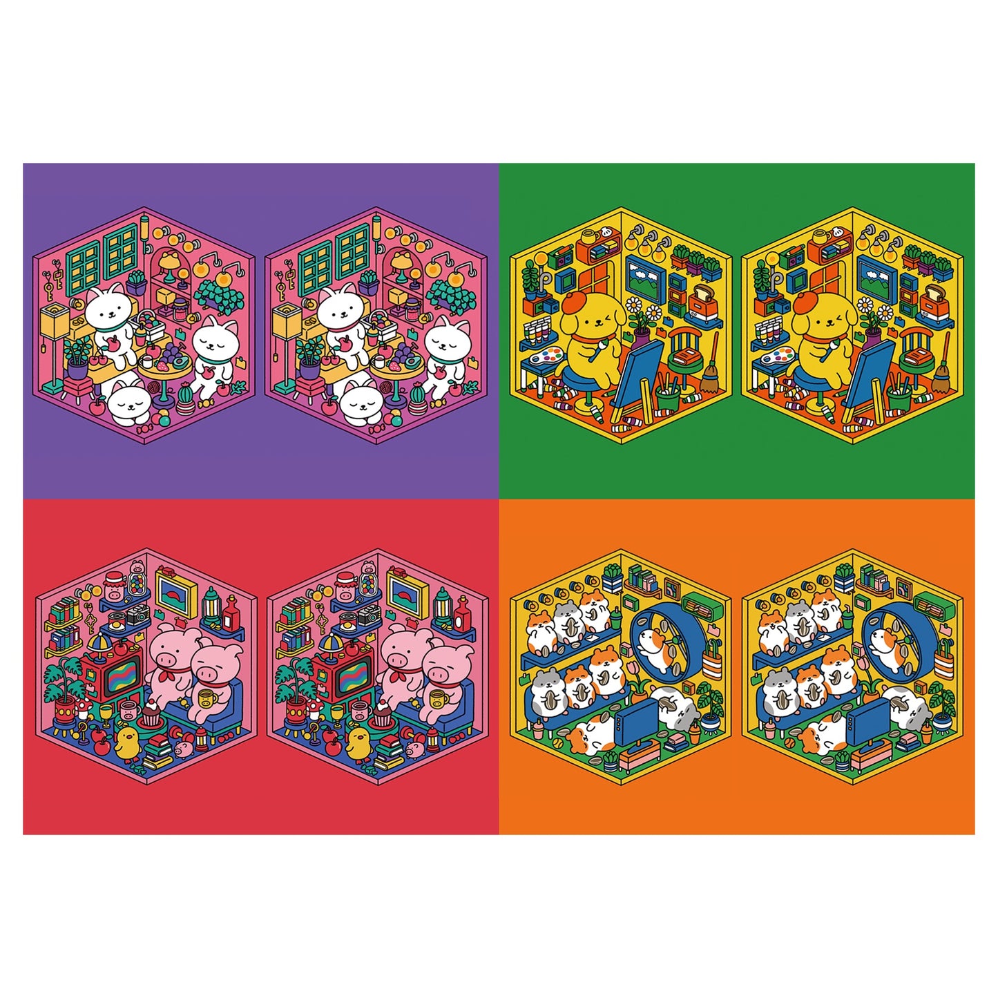 shimizu『ちがいさがしのへや』個展B1マットコーティングポスター