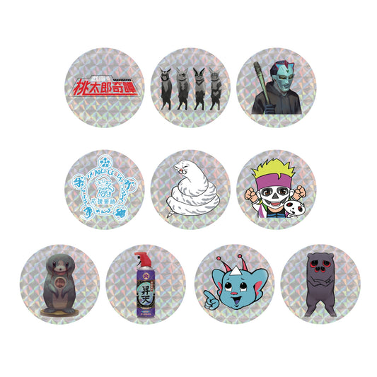 EmST 友野るい個展『戯画☆桃太郎奇譚』キラキラ缶バッジ（ランダム10種）