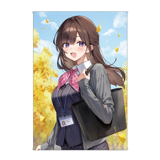 天城しの個展『受付ちゃんの外出』B2タペストリー