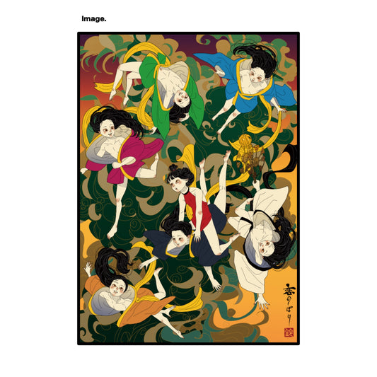 EmST 鈴木セイゴ個展『日ノ本美人寄』B3メタリックポスターB　フレーム入り