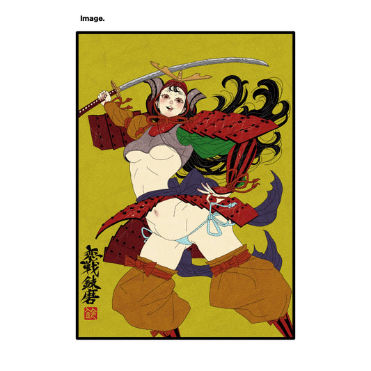 EmST 鈴木セイゴ個展『日ノ本美人寄』B3メタリックポスターC　フレーム入り