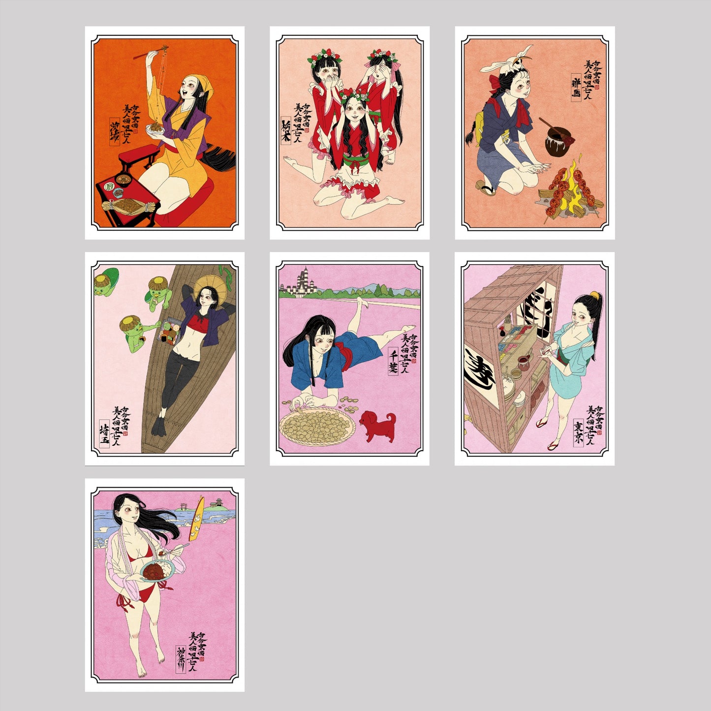 EmST 鈴木セイゴ個展『日ノ本美人寄』ステッカーSET　Vol2