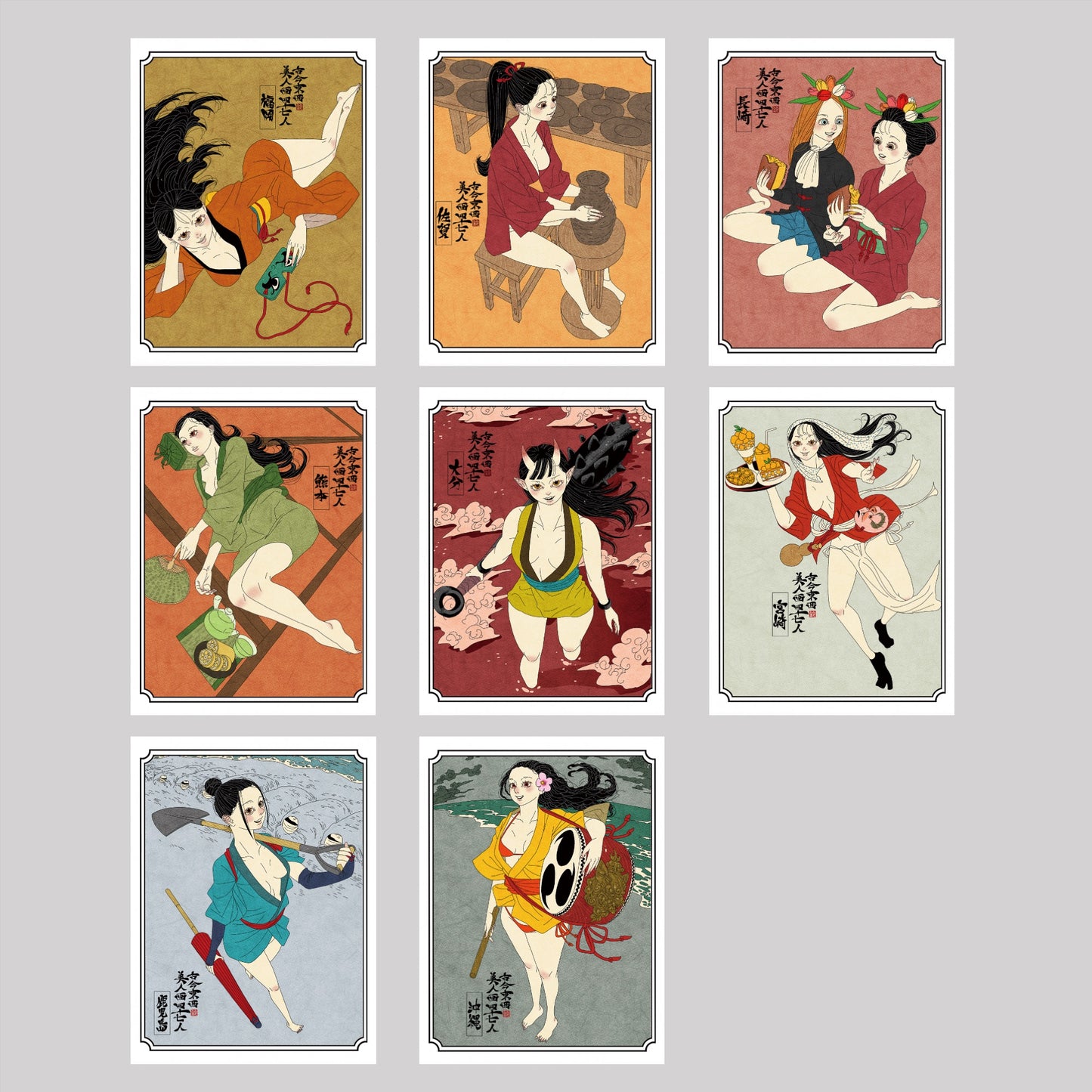 EmST 鈴木セイゴ個展『日ノ本美人寄』ステッカーSET　Vol6