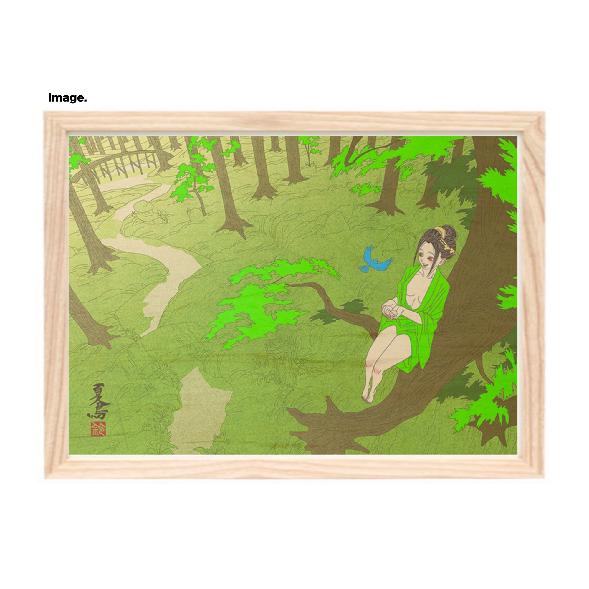 鈴木博、【舞台裏】、希少な額装用画集より、状態良好、新品額装付、日本人画家 鈴木博、【舞台裏】、希少な額装用画集より、状態良好、新品額装