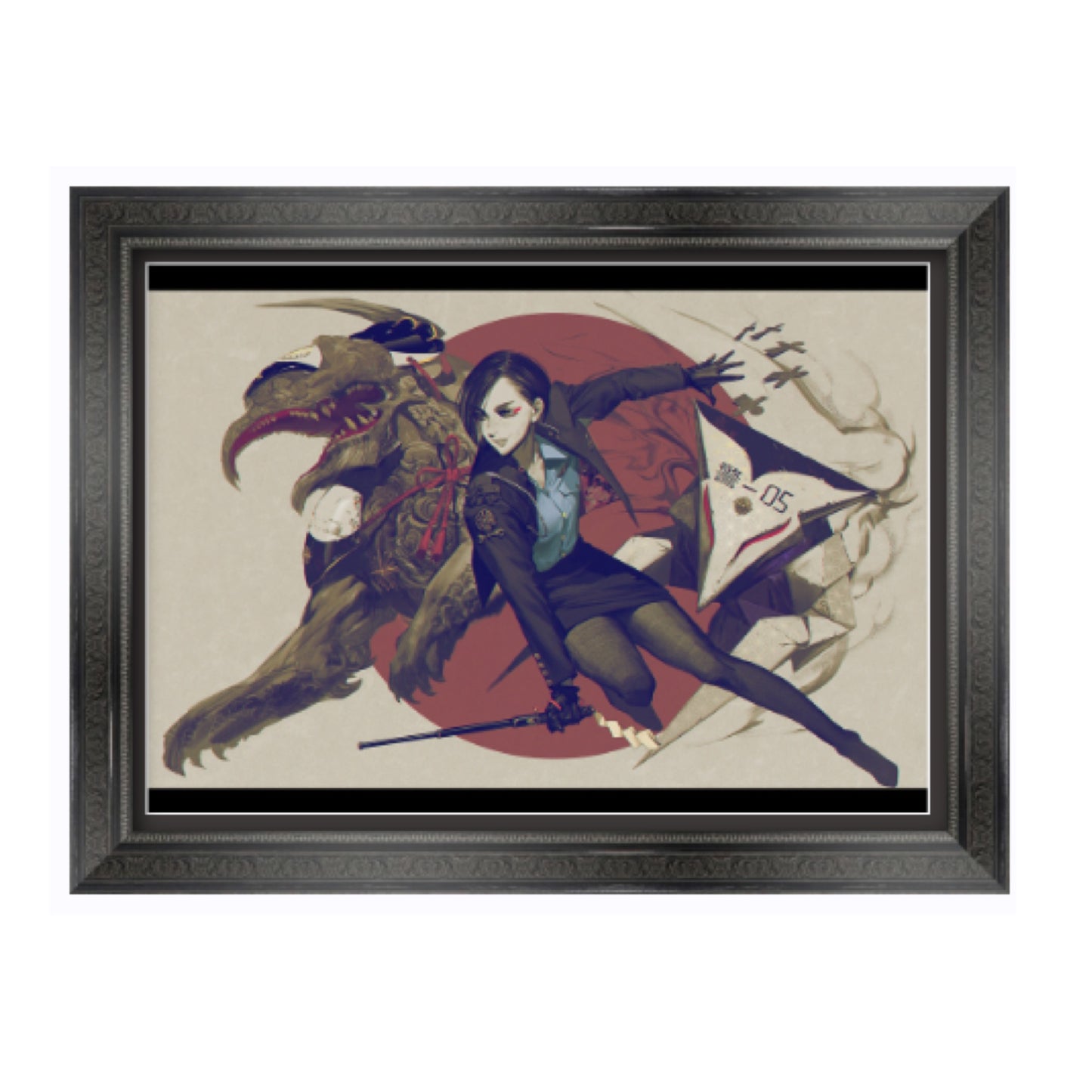 EmST 友野るい個展『戯画☆桃太郎奇譚』A2複製原画(額装あり)