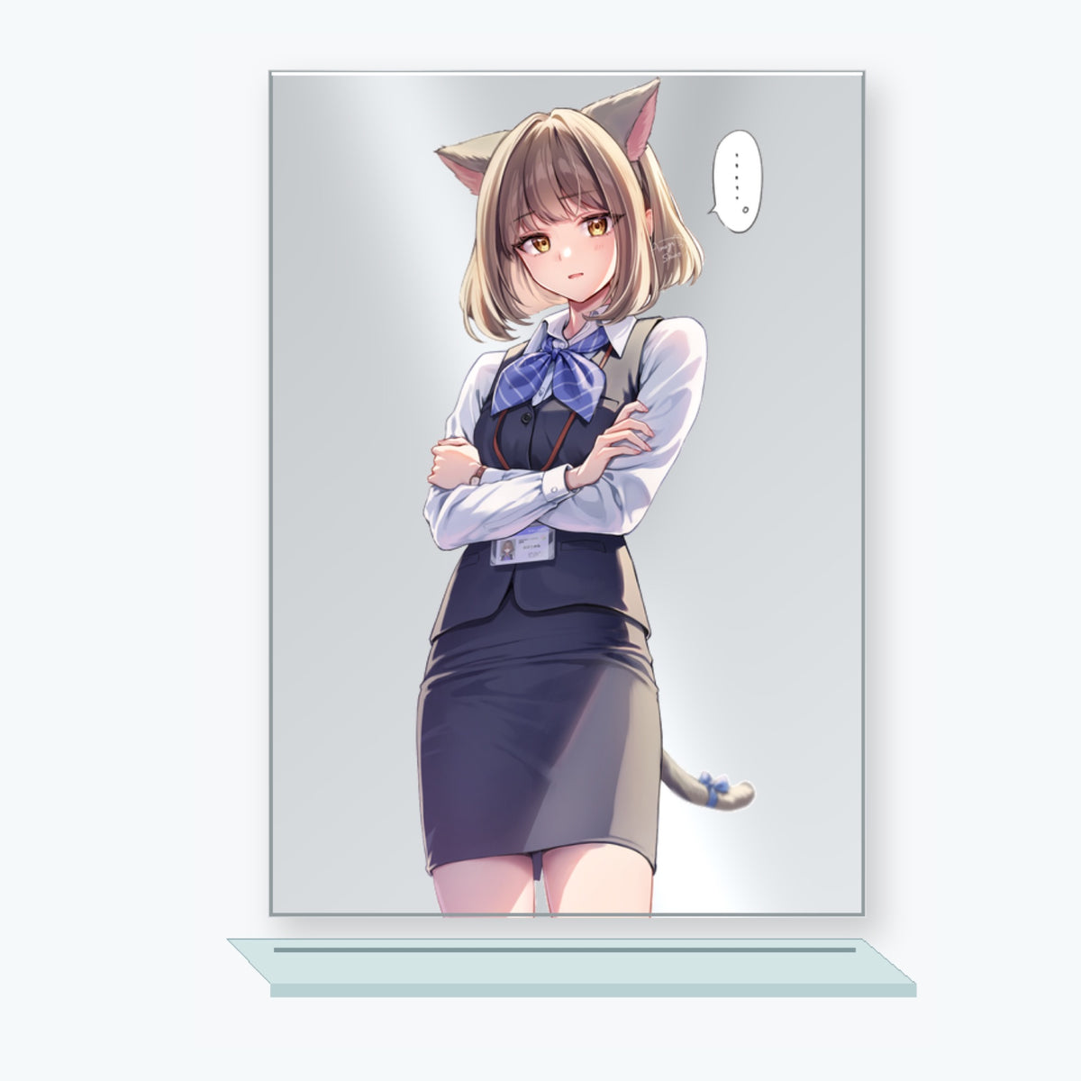 天城しの個展『受付ちゃんの外出』卓上ミラーアート B