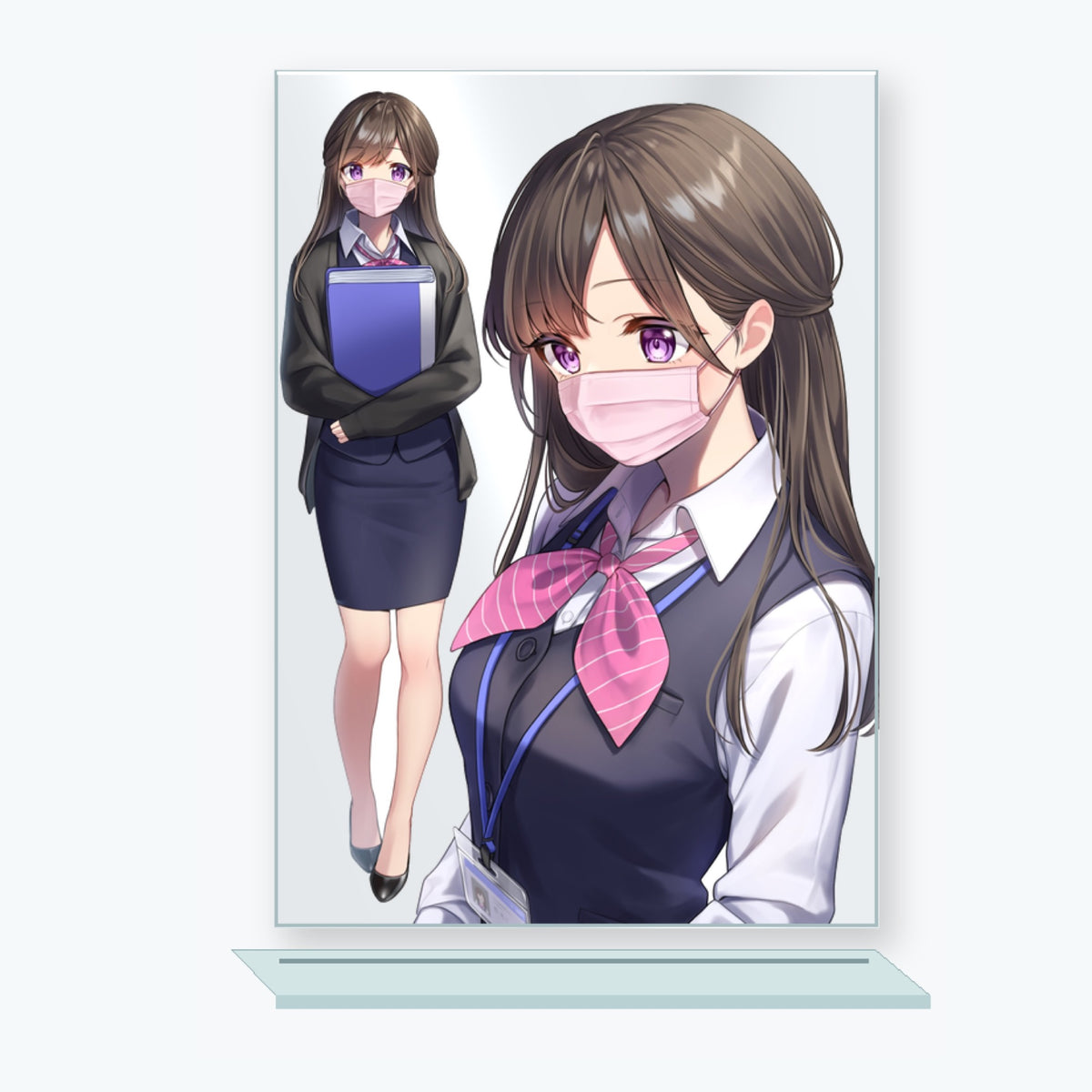 天城しの個展『受付ちゃんの外出』卓上レイヤードグラス