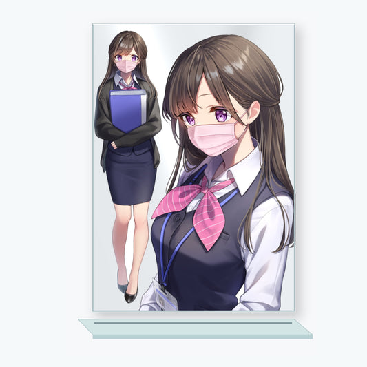 天城しの個展『受付ちゃんの外出』卓上レイヤードグラス