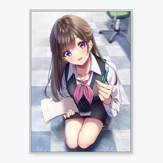 天城しの個展『受付ちゃんの外出』A3壁掛けミラーアート A