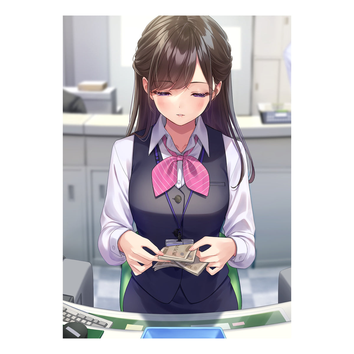 天城しの個展『受付ちゃんの外出』B3マットコーティングポスターB