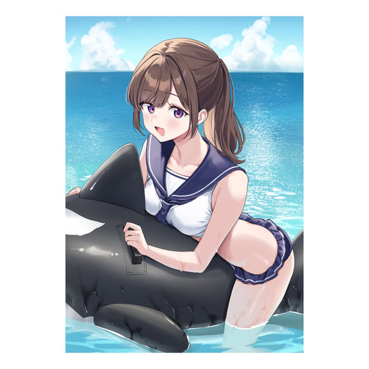 天城しの個展『受付ちゃんの外出』B3マットコーティングポスターD