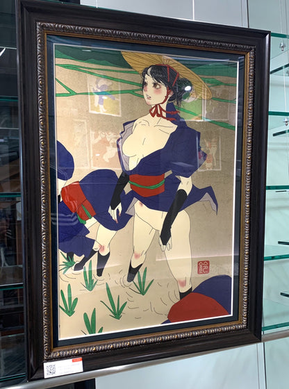 EmST 鈴木セイゴ個展『日ノ本美人寄』 直筆サイン入りA2複製原画「rice shortage」