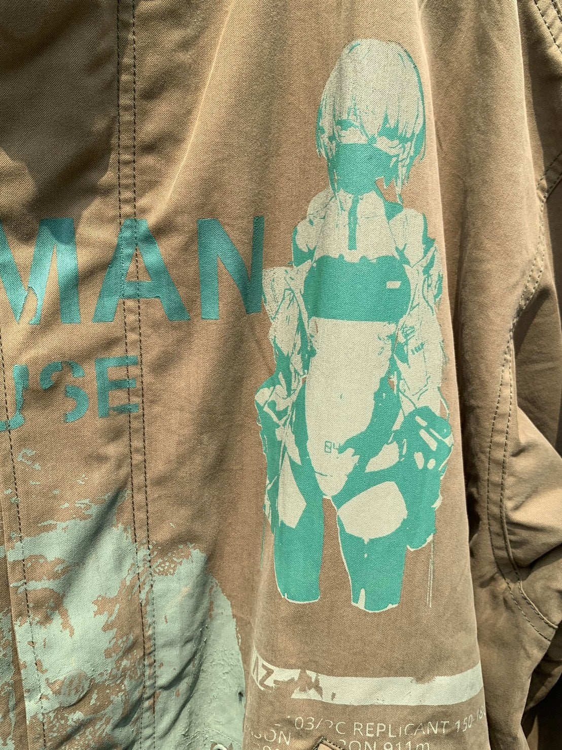 neco個展『黎明』シルクプリント ミリタリーコート color pattern A