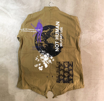 neco個展『黎明』シルクプリント ミリタリーコート color pattern C