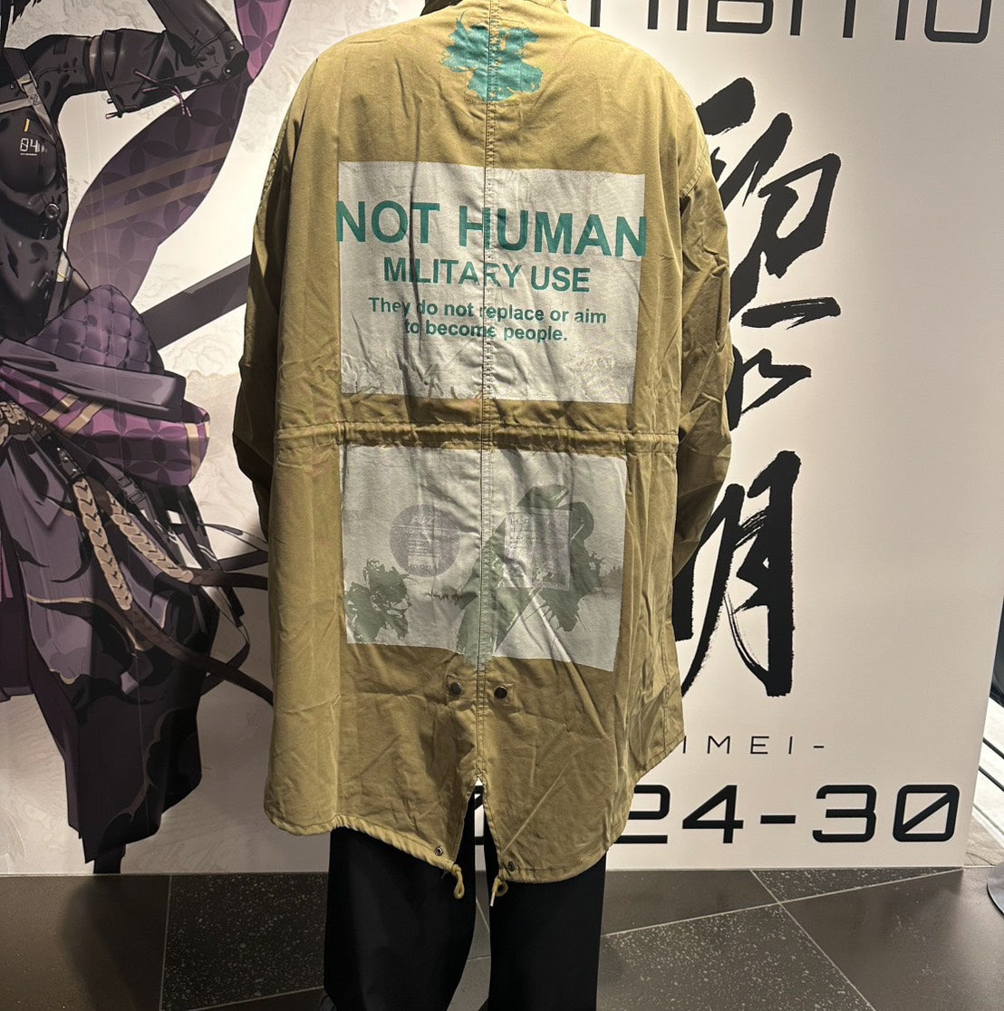 neco個展『黎明』シルクプリント ミリタリーコート color pattern A