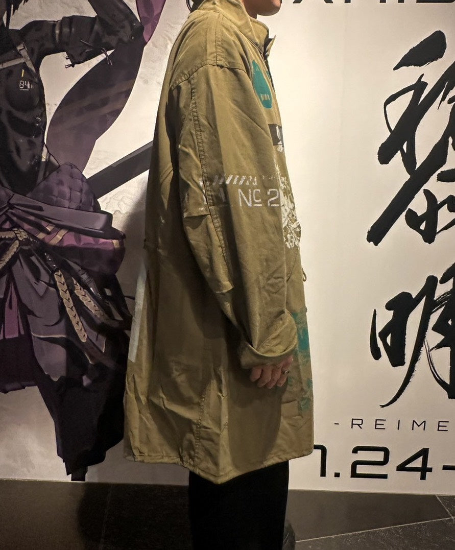 neco個展『黎明』シルクプリント ミリタリーコート color pattern A