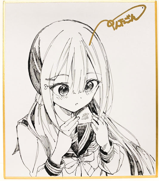 【抽選販売】ぺんたごん個展1点限定直筆イラストミニ色紙 H