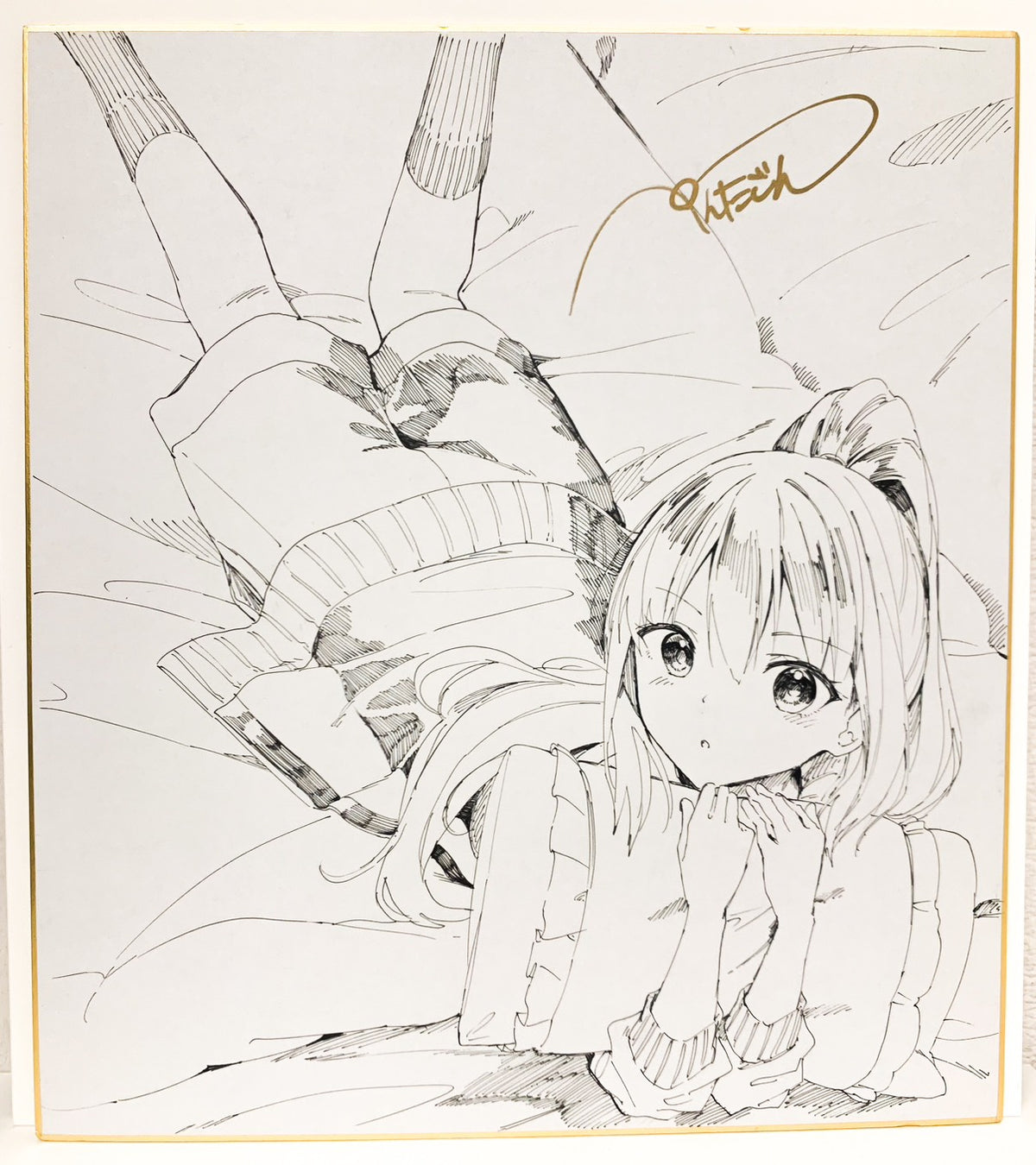 【抽選販売】ぺんたごん個展1点限定直筆イラスト色紙 G
