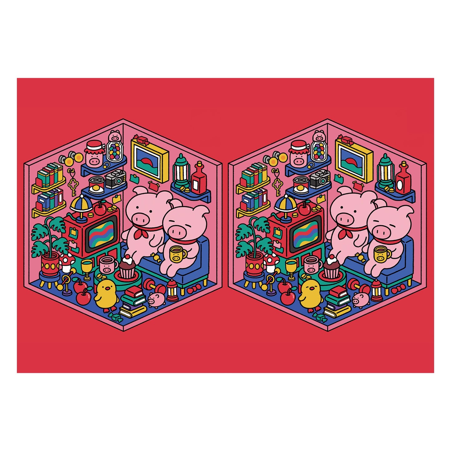 shimizu『ちがいさがしのへや』個展B3マットコーティングポスターC