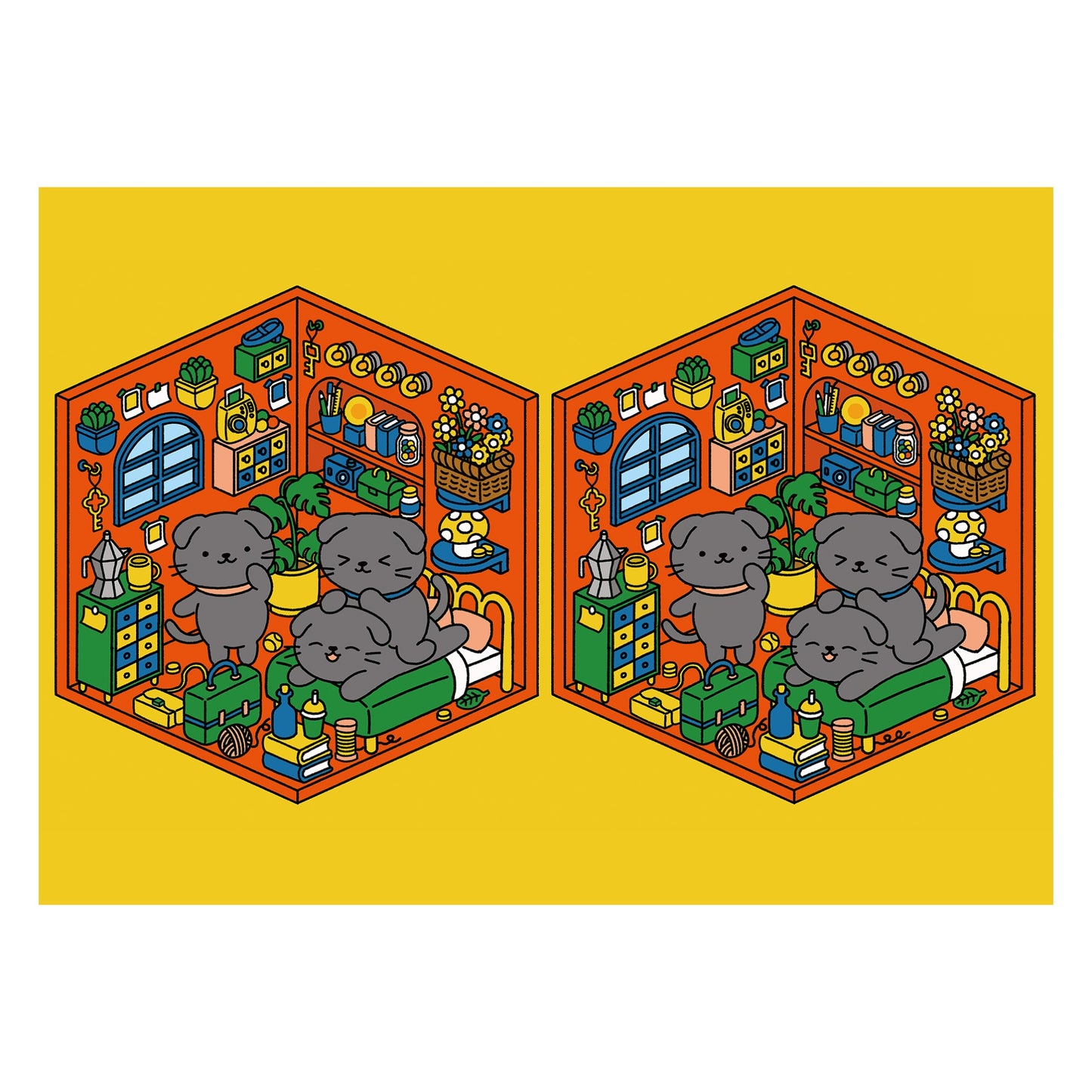 shimizu『ちがいさがしのへや』個展B3マットコーティングポスターG
