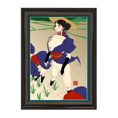 EmST 鈴木セイゴ個展『日ノ本美人寄』 直筆サイン入りA2複製原画「rice shortage」